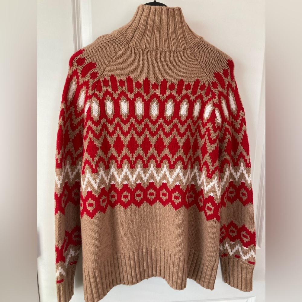 Vineyard Vines Fair Isle Mock Neck Sweater Women’s Small in Camel NEW - Picture 3 of 8